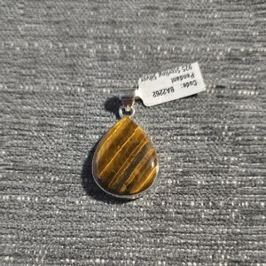 925 Sterling Silver Tiger Eye Pendant~NWT